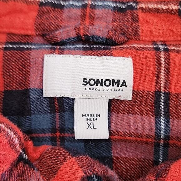 100% COTTON Long Sleeve Button Down Flannel Plaid Shirt Youth XL - Picture 1 of 4